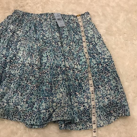 Loft elastic waist lined floral silver shimmer skirt size small petite N… - Picture 2 of 5